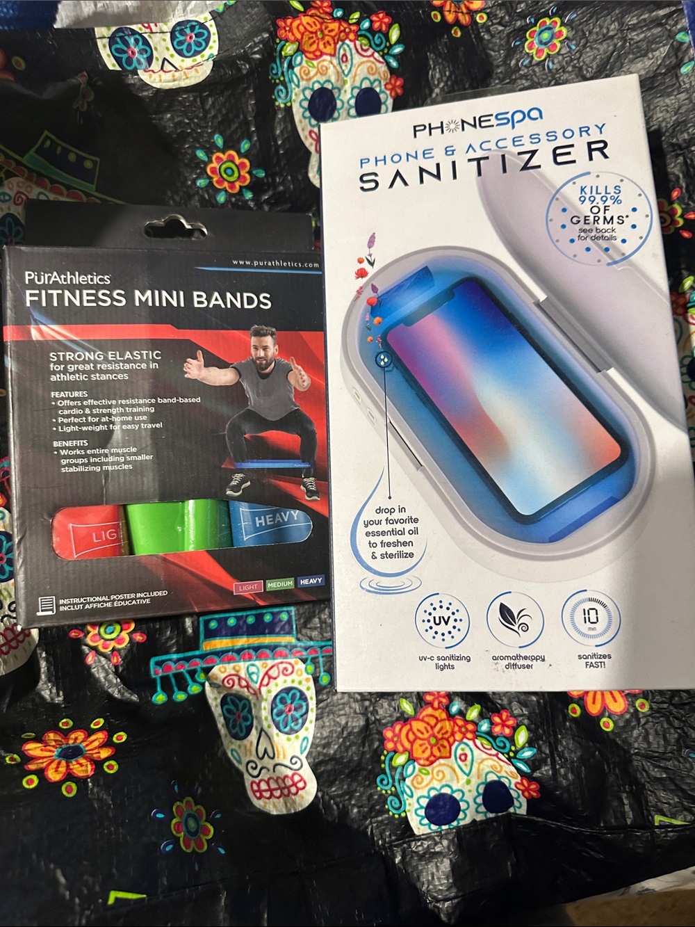 Fitness bands 3-Tensions & A PhoneSpa UV Phone Sanitizer (Blue)